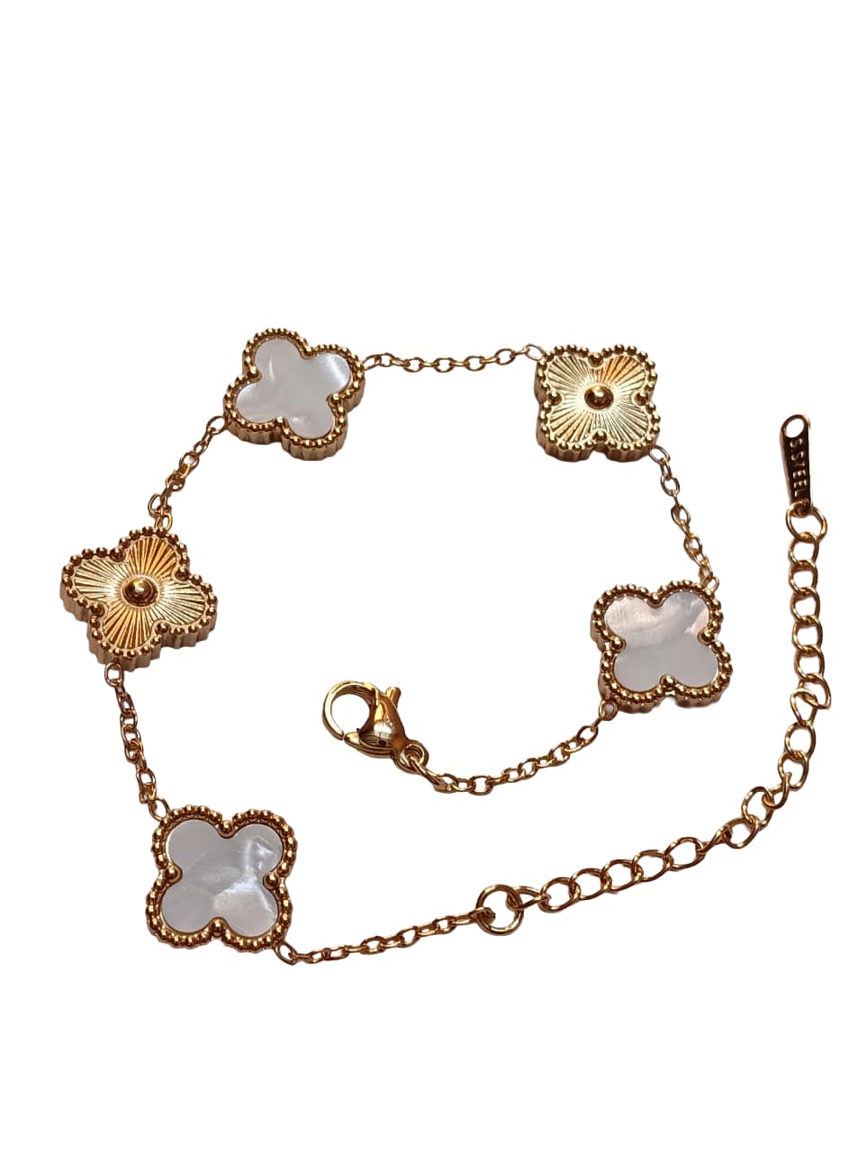 White Clover Dual-Texture Bracelet