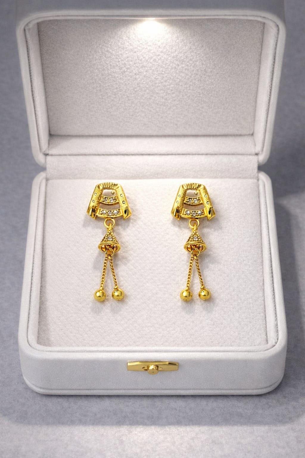 Gold-Tone Traditional Jhumka-Style Drop Earrings