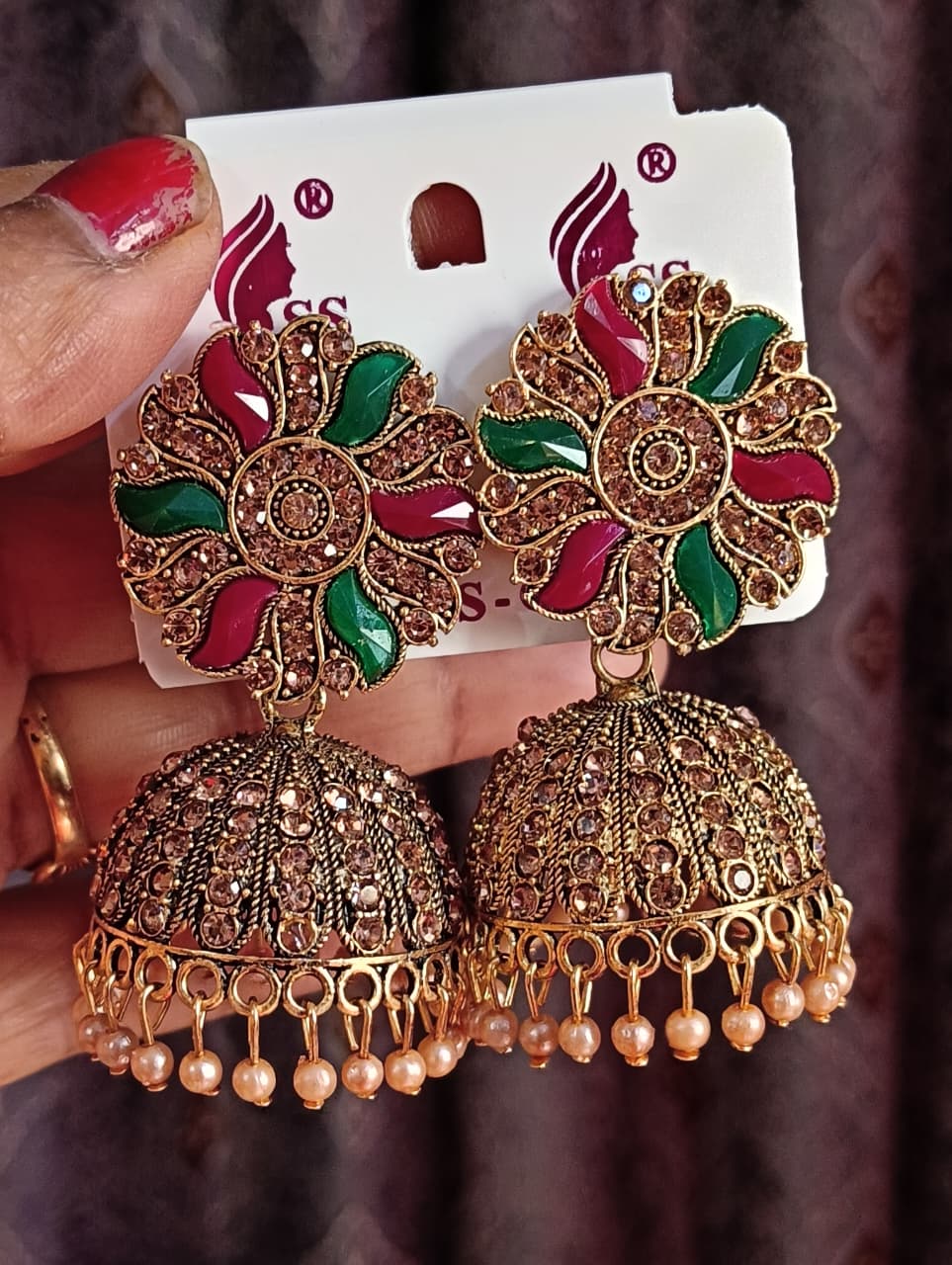 Designer Floral Jhumki - Image 2