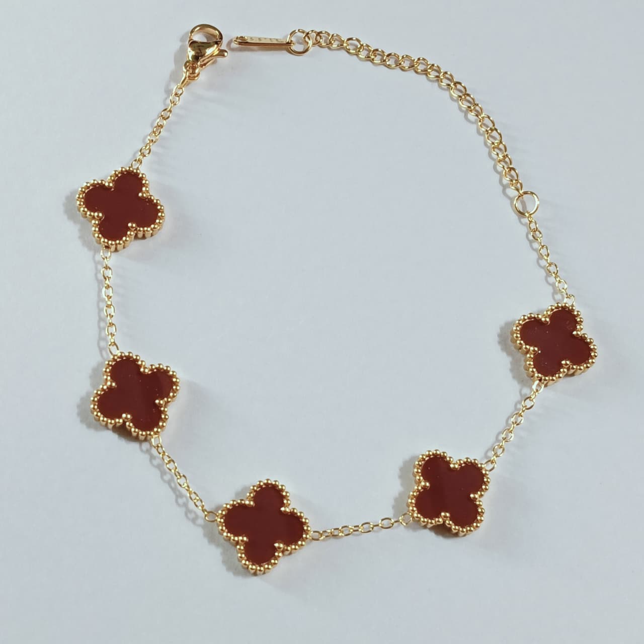 Red Clover Charm Bracelet - Image 1